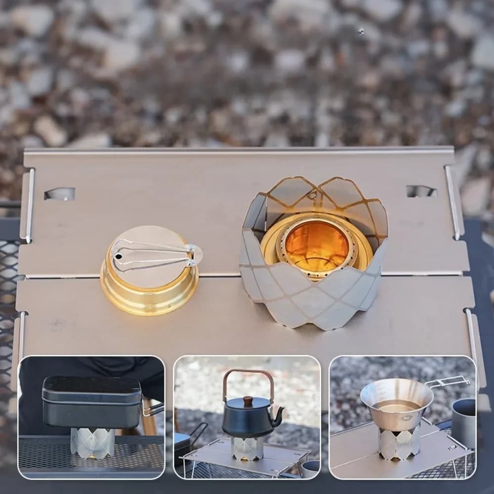 Windproof Alcohol Stove Ring Stainless Steel Camping Burner Shield,Ultra-Light Grid Guard Outdoor Cooking Camping Accessories