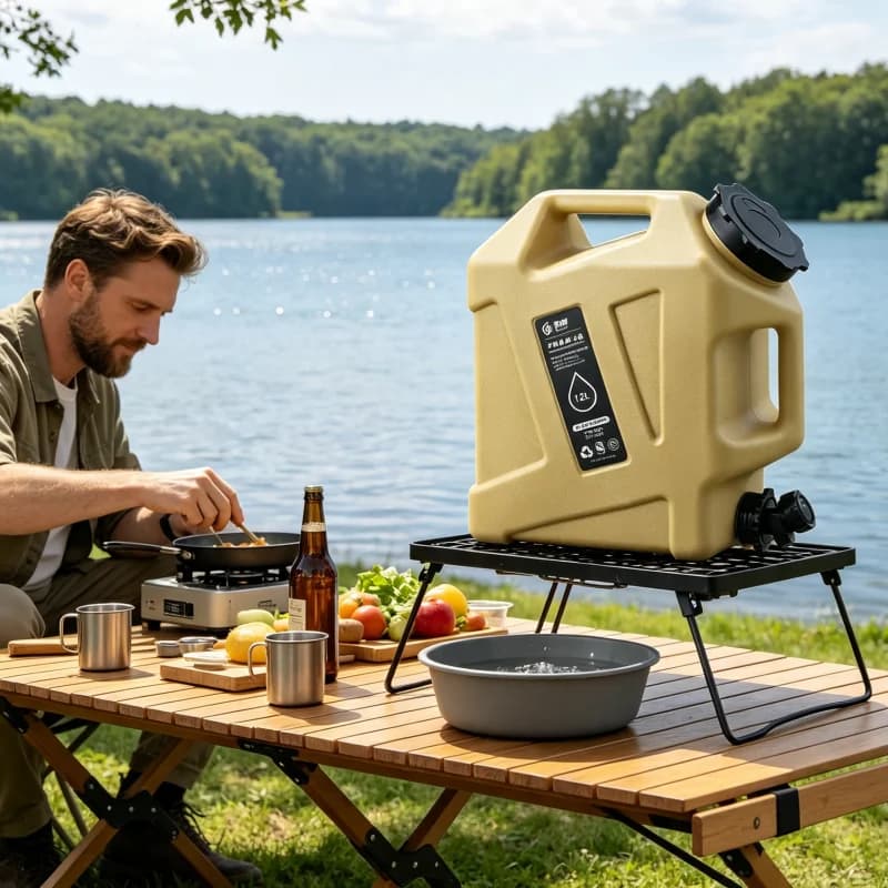 12L PE Material Portable Large Capacity Water Tank and Faucet for Leakproof Outdoor Camping and Travel Drinking Water Storage