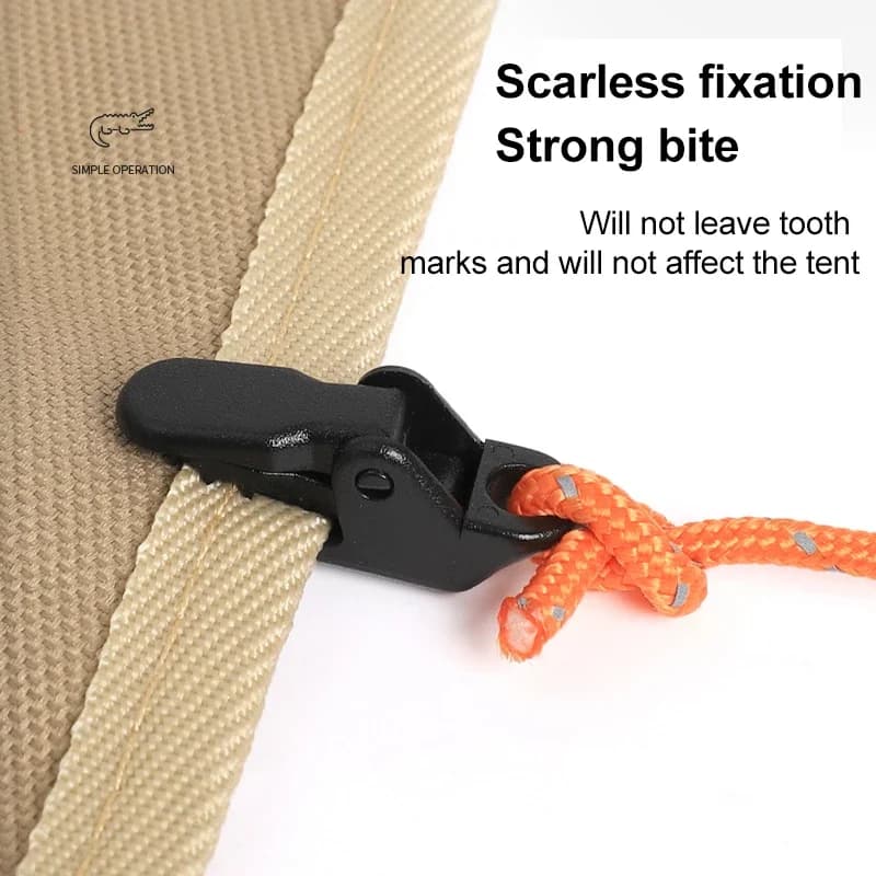 100/50/10pcs Sturdy Tent Clips Outdoor Tarpaulin Clips Anti-wind Fixed Camping Tent Hook Crocodile Clamp Clip for Outdoor Campin