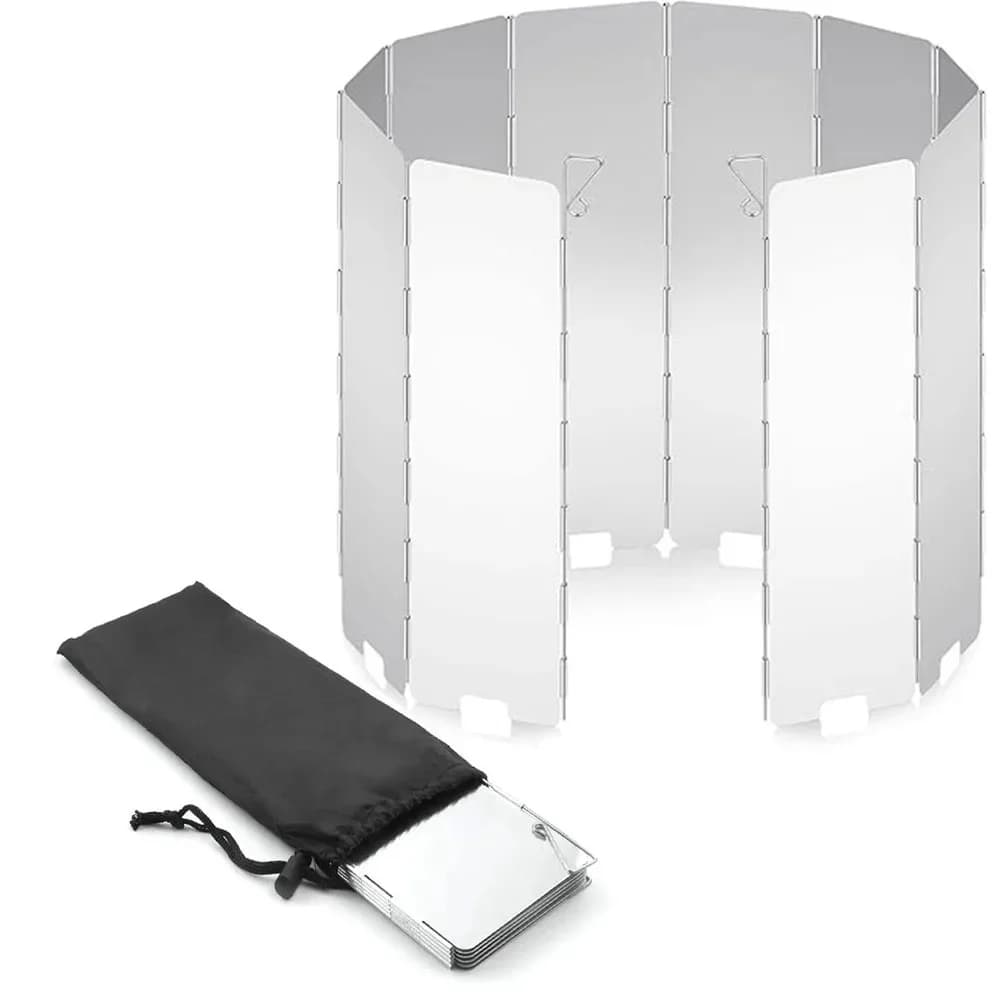 8/9/10 Plates Gas Stove Wind Shield Outdoor Camping Picnic Cooking Burner Windproof Screen Aluminum Alloy Wind Screen