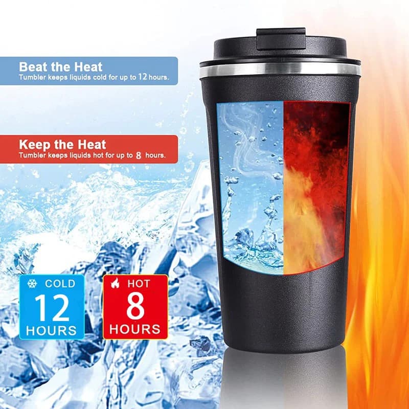 380/510ML Stainless Steel Car Thermal Cup Coffee Cup for Outdoor Sports Cold and Heat Thermal Mug Tumbler Insulated Flask Water