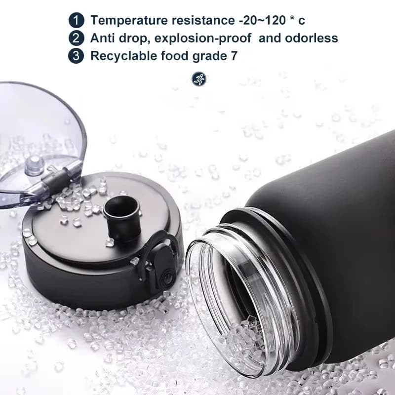 1 Liter Large Capacity Sports Water Bottle Gradient Color Plastic Cup Drink items Outdoor Beach Travel Portable Gym Fitness Jugs