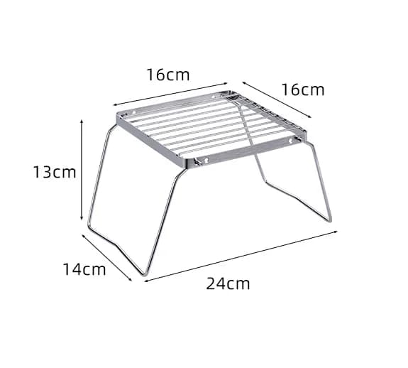 Outdoor Stainless Steel Stove Holder Camping Portable Folding Mini Barbecue Rack Set Pot Holder Baking Tray Holder