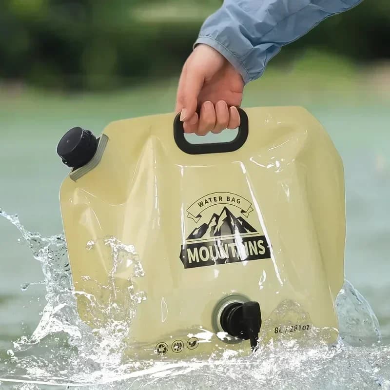 Outdoor Large Capacity Water Bag 8L Portable Foldable Water Storage Bag Camping Car Food Grade Soft Water Storage Bag