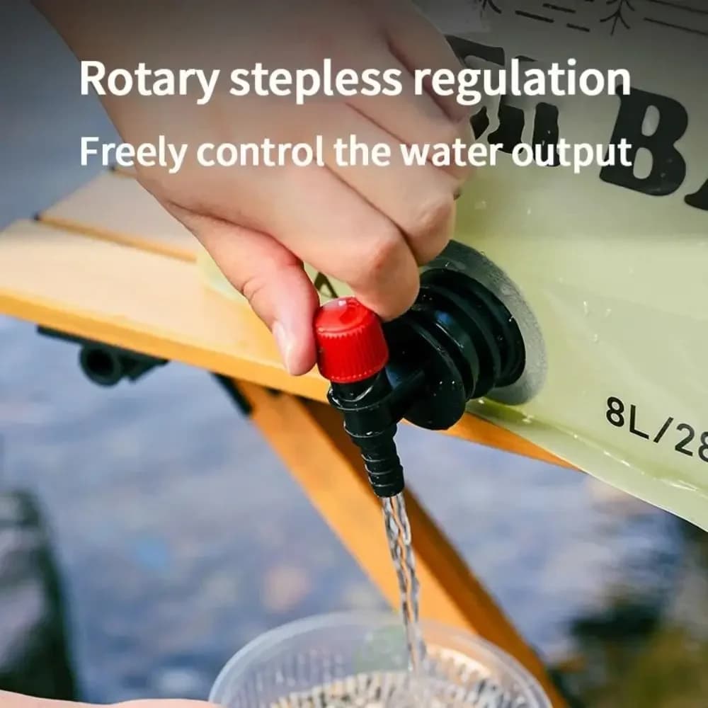 Outdoor Large Capacity Water Bag 8L Foldable Water Storage Bag Portable Hiking Water Container Bucket Pouch Camping Supplies