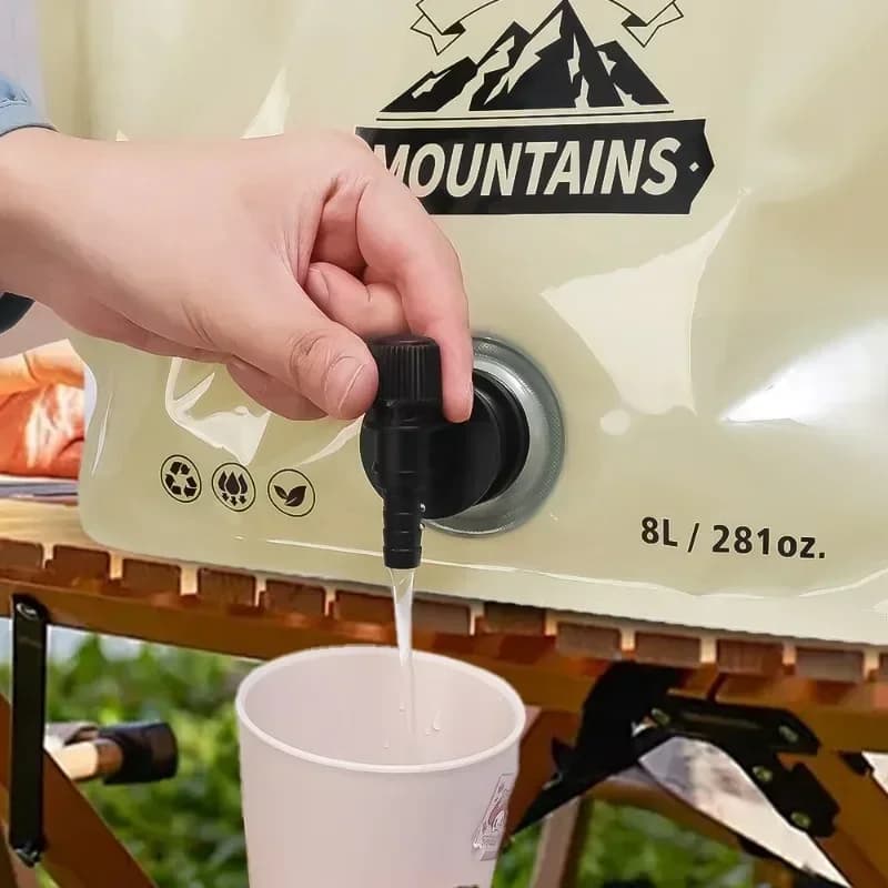 Outdoor Large Capacity Water Bag 8L Portable Foldable Water Storage Bag Camping Car Food Grade Soft Water Storage Bag