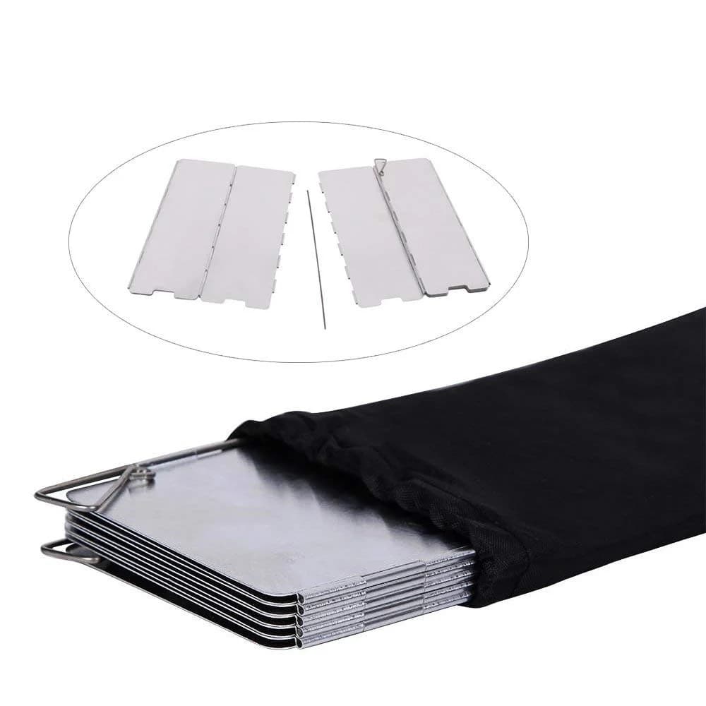 8/9/10 Plates Gas Stove Wind Shield Outdoor Camping Picnic Cooking Burner Windproof Screen Aluminum Alloy Wind Screen