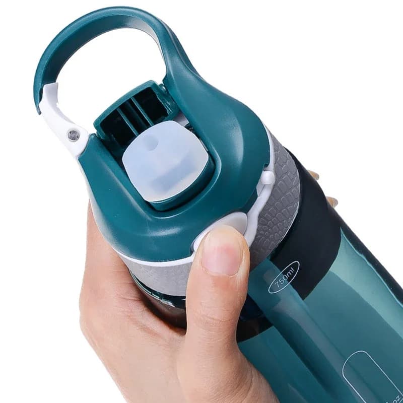 750ml Portable Sports Water Bottle With Straw For Camping Hiking Outdoor Plastic Transparent BPA Free Bottle For Men Drinkware