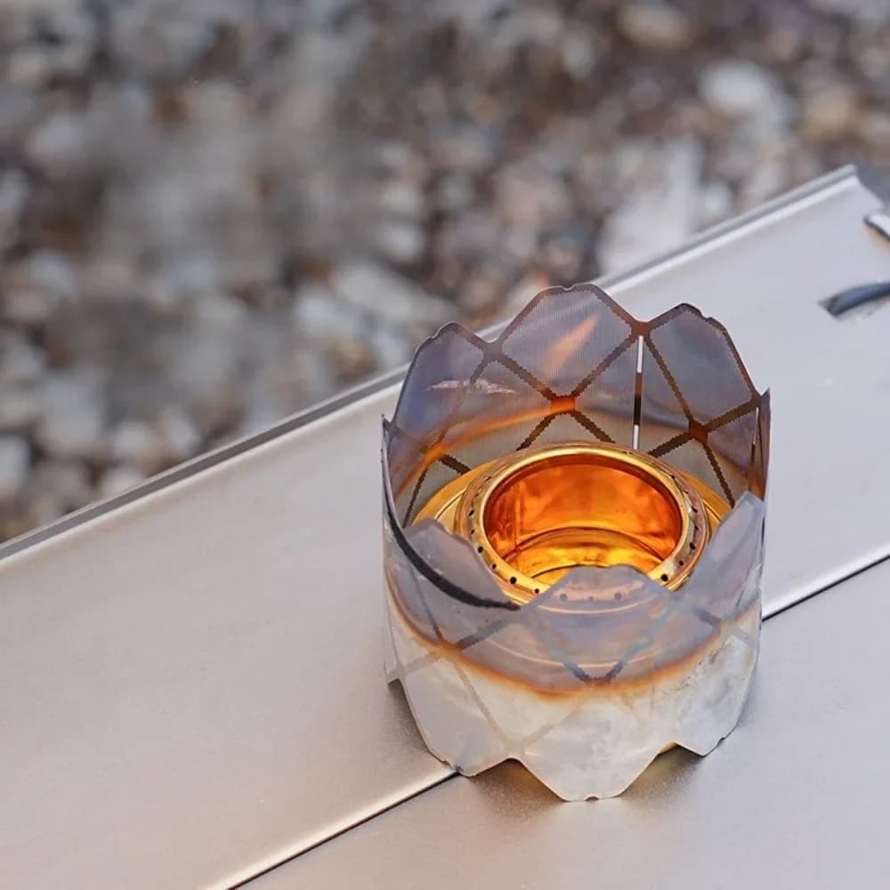 Windproof Alcohol Stove Ring Stainless Steel Camping Burner Shield,Ultra-Light Grid Guard Outdoor Cooking Camping Accessories