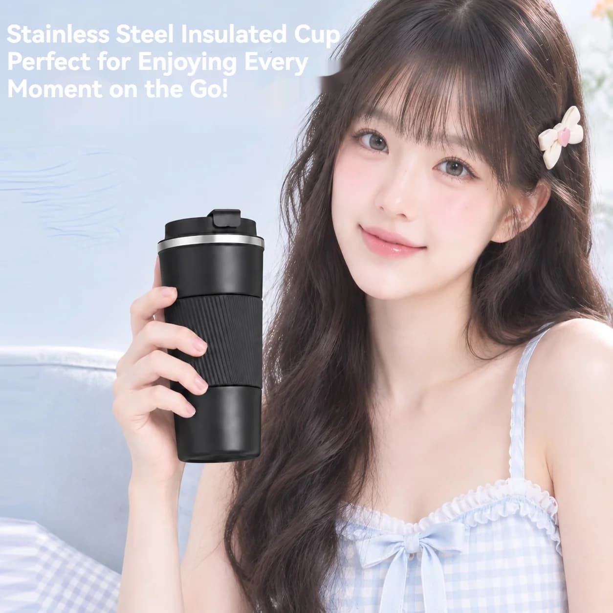 380/510ML Stainless Steel Car Thermal Cup Coffee Cup for Outdoor Sports Cold and Heat Thermal Mug Tumbler Insulated Flask Water