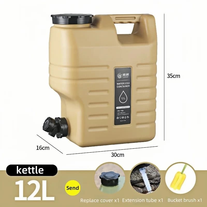 12L PE Material Portable Large Capacity Water Tank and Faucet for Leakproof Outdoor Camping and Travel Drinking Water Storage