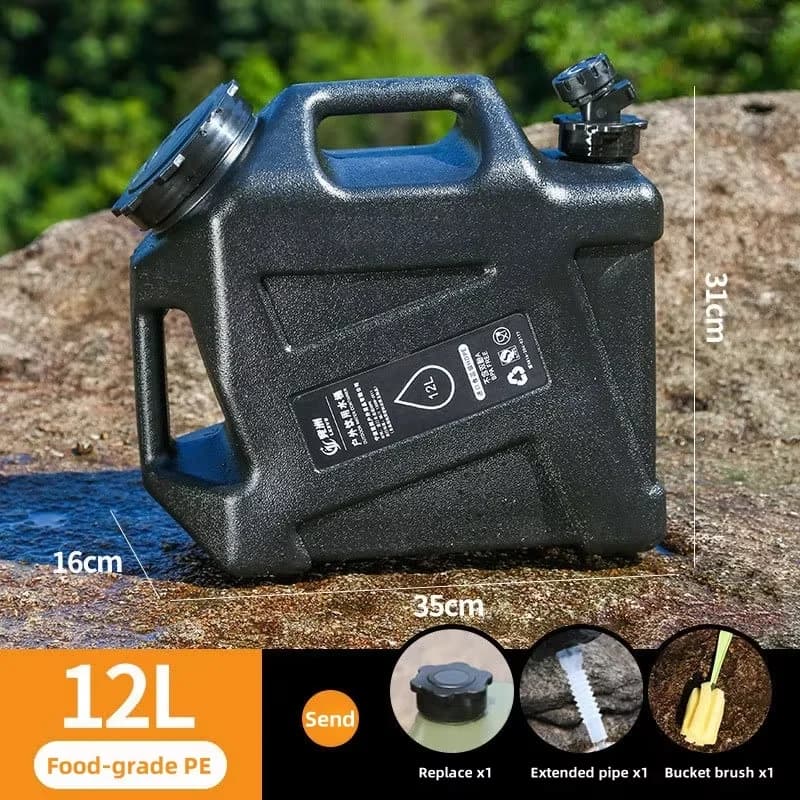 12L PE Material Portable Large Capacity Water Tank and Faucet for Leakproof Outdoor Camping and Travel Drinking Water Storage